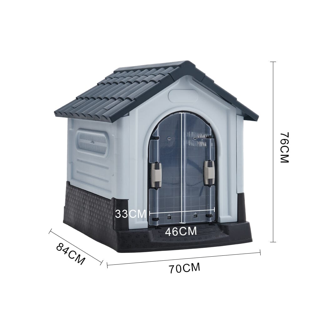 Small/Medium Weatherproof Comfortable Dog House Kennel with Skylight and Door