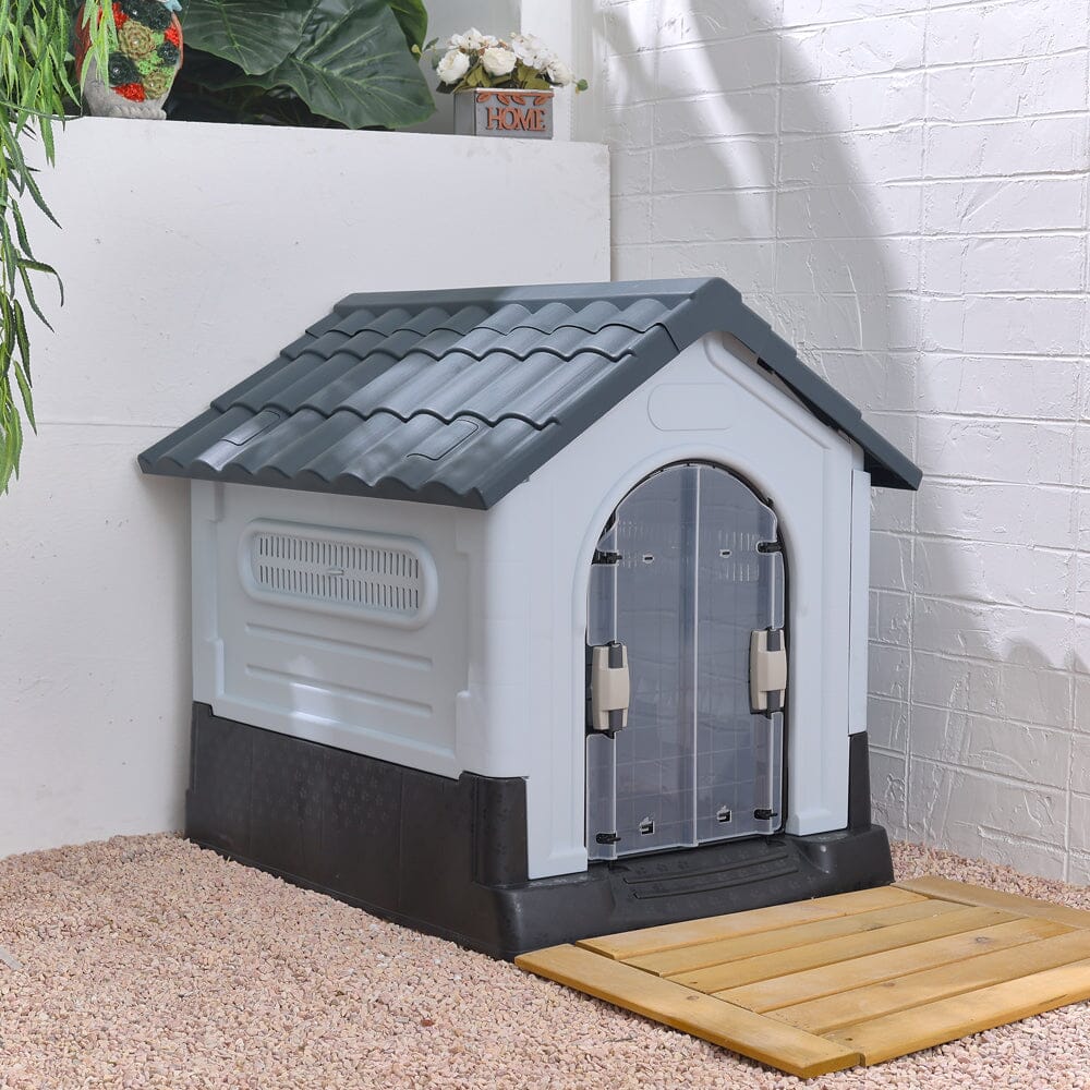 Small/Medium Weatherproof Comfortable Dog House Kennel with Skylight and Door