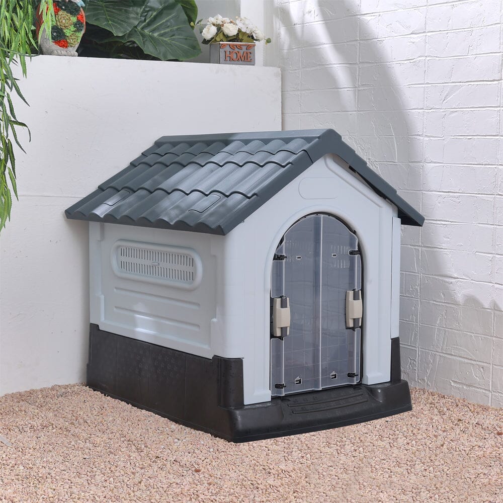 Small/Medium Weatherproof Comfortable Dog House Kennel with Skylight and Door