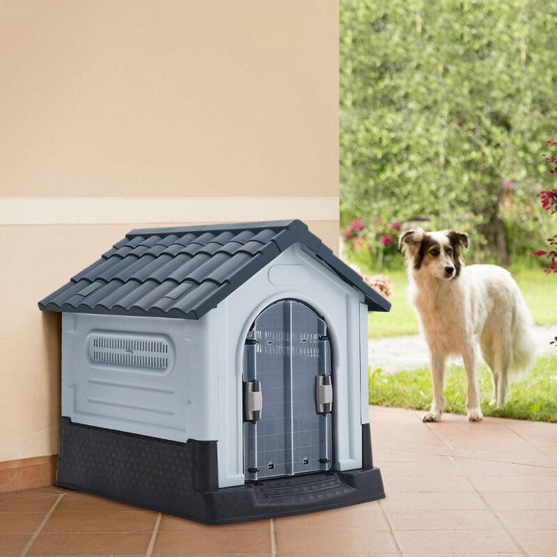 Small/Medium Weatherproof Comfortable Dog House Kennel with Skylight and Door