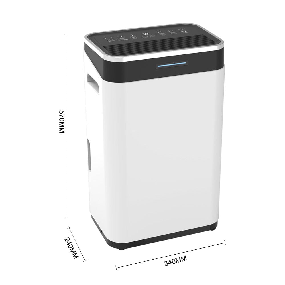 WiFi 20L White Dehumidifier with Wheels Timer function