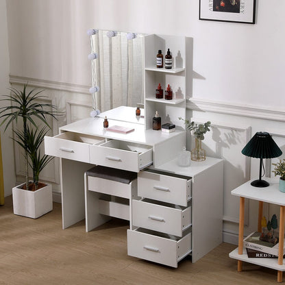 Hollywood Dressing Table Set with Large Lighted Mirror