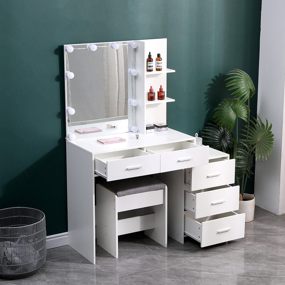Hollywood Dressing Table Set with Large Lighted Mirror