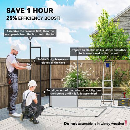 Outsunny 6 x 6ft Outdoor Storage Shed, Plastic Garden Shed with Windows and Air Vents, Outdoor Resin Tool Shed with Latch Doors for Garden, Deck, Dark Grey