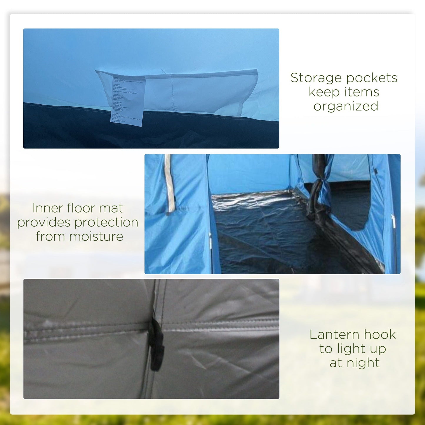 Outsunny 5-6 Man Tunnel Tent, Two Room Camping Tent with Sewn-In Floor, 2 Doors and Carry Bag, 2000mm Water Column for Fishing, Hiking, Sports