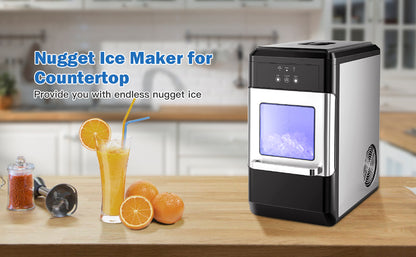 18KG Countertop Portable Ice Cube Making Machine for Home Office-Black