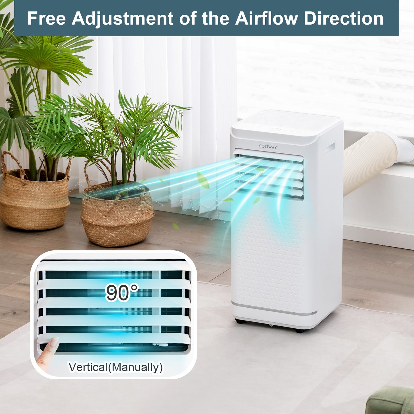 7000/9000 BTU 3-in-1 Portable Air Conditioner with Remote Control and 24H Timer-9000 BTU