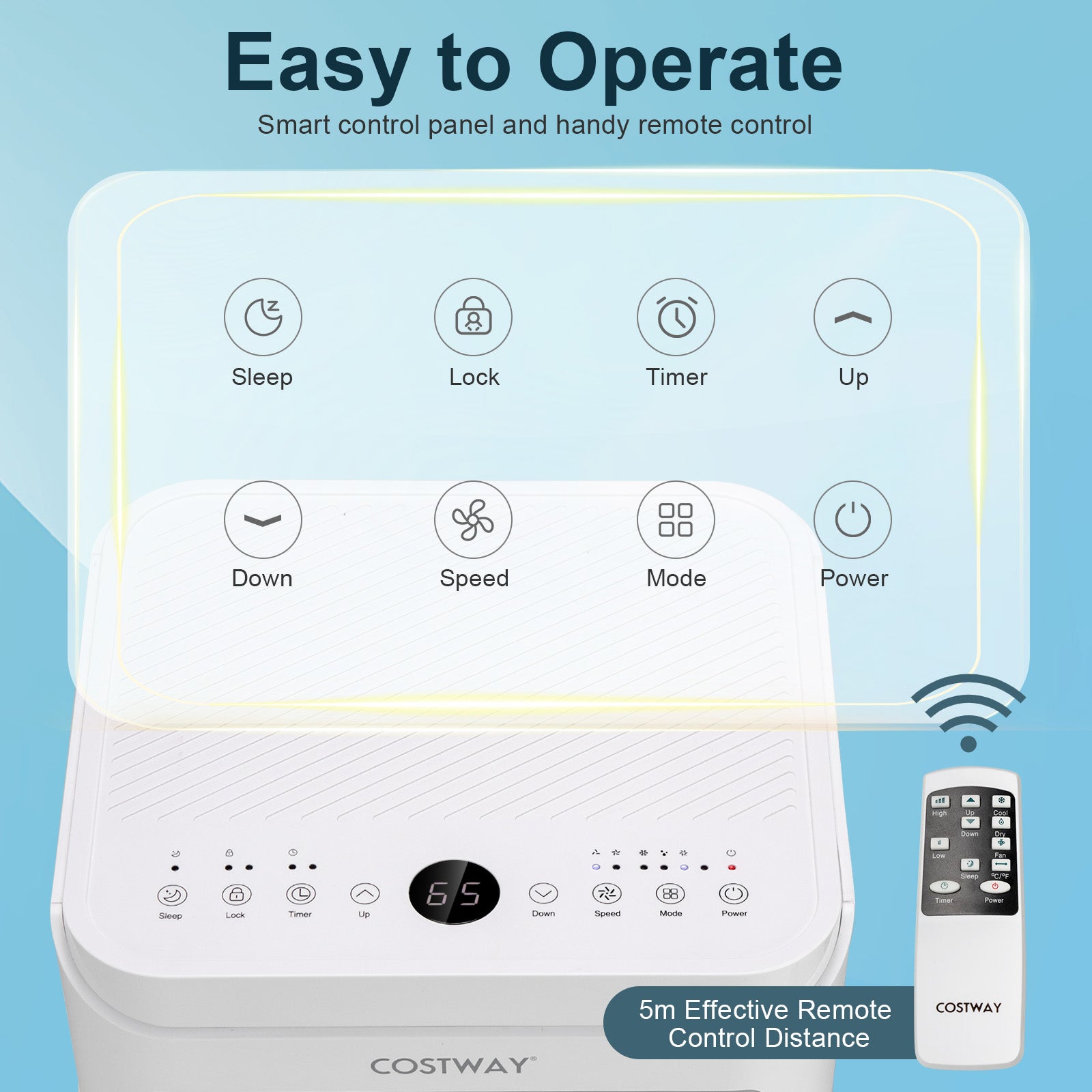 7000/9000 BTU 3-in-1 Portable Air Conditioner with Remote Control and 24H Timer-9000 BTU