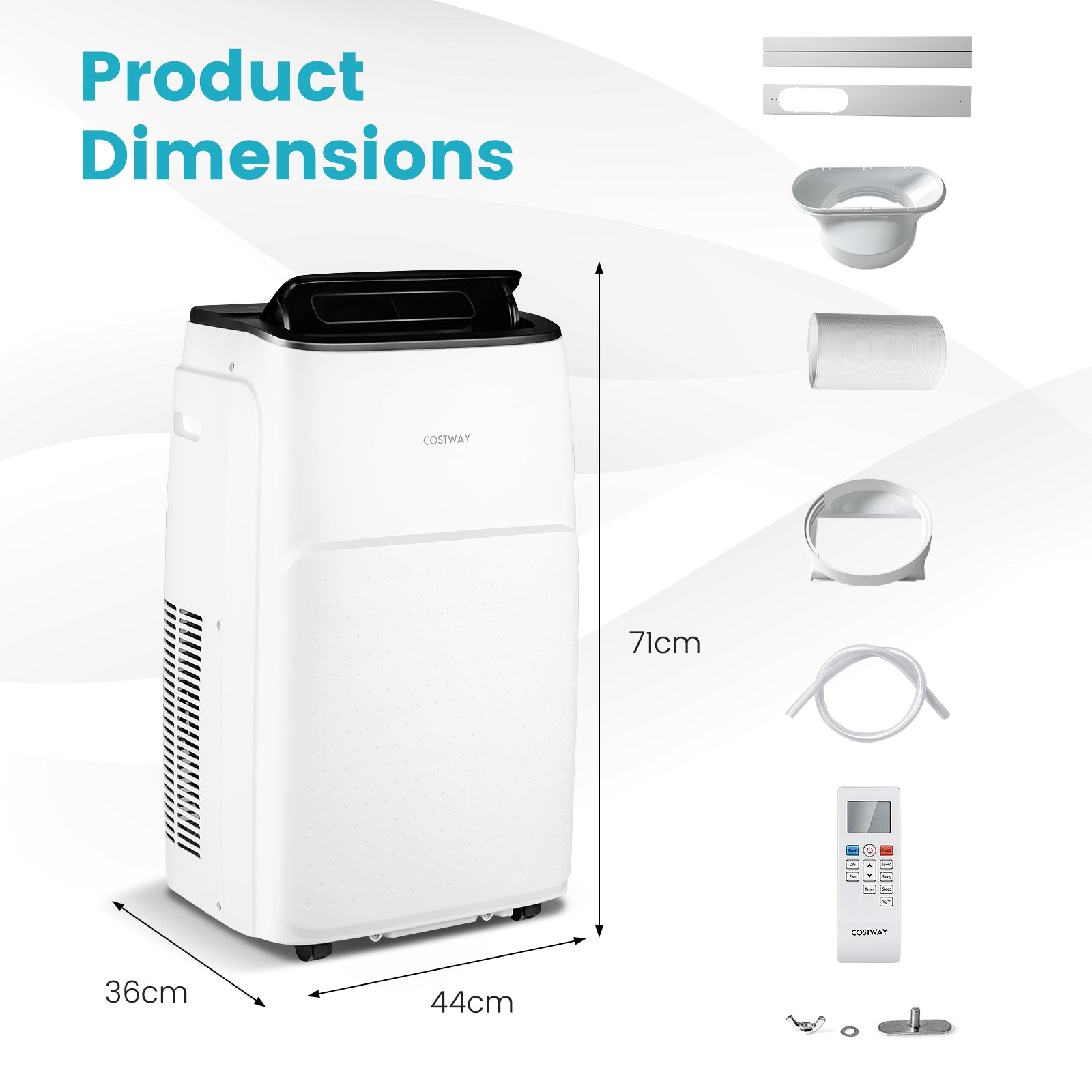 12000 BTU Portable Air Conditioner with WiFi Smart APP and Sleep Mode-White