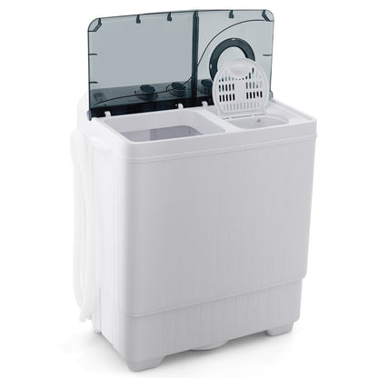 Portable Laundry Washer Spin Dryer with Timing Function and Drain Pump-Black