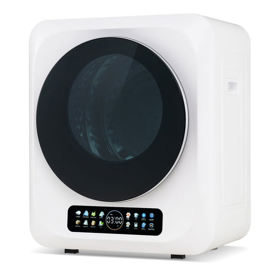 3KG Portable Clothes Dryer with 8 Drying Modes and Stainless Steel Drum for Apartment-White
