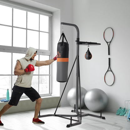 HOMCOM Freestanding Boxing Punch Bag & Speed Ball Station Hanging Frame Training Exercise Platform Home Gym Heavy Duty