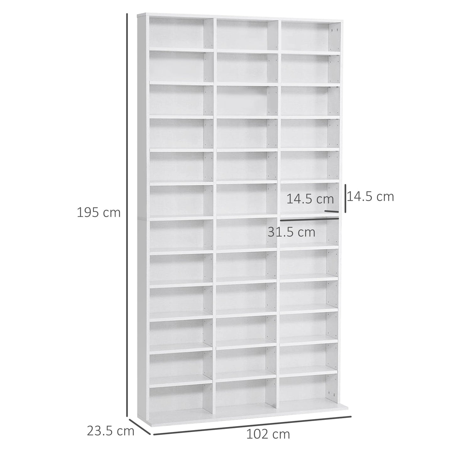 HOMCOM 33 Adjustable Compartment Storage Unit - White