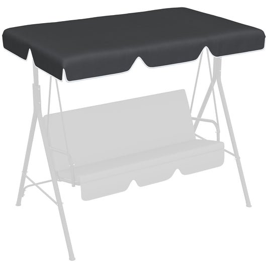 Outsunny 2/3 Seater Garden Swing Canopy Replacement Cover, UV50+ Sun Shade (Canopy Only), Black