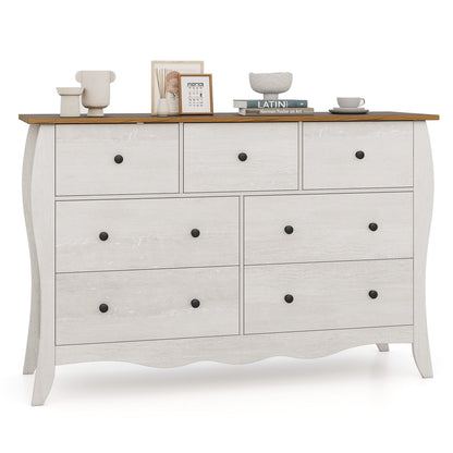 Farmhouse Dresser for Bedroom with 3 Folding Fabric Drawers-Grey