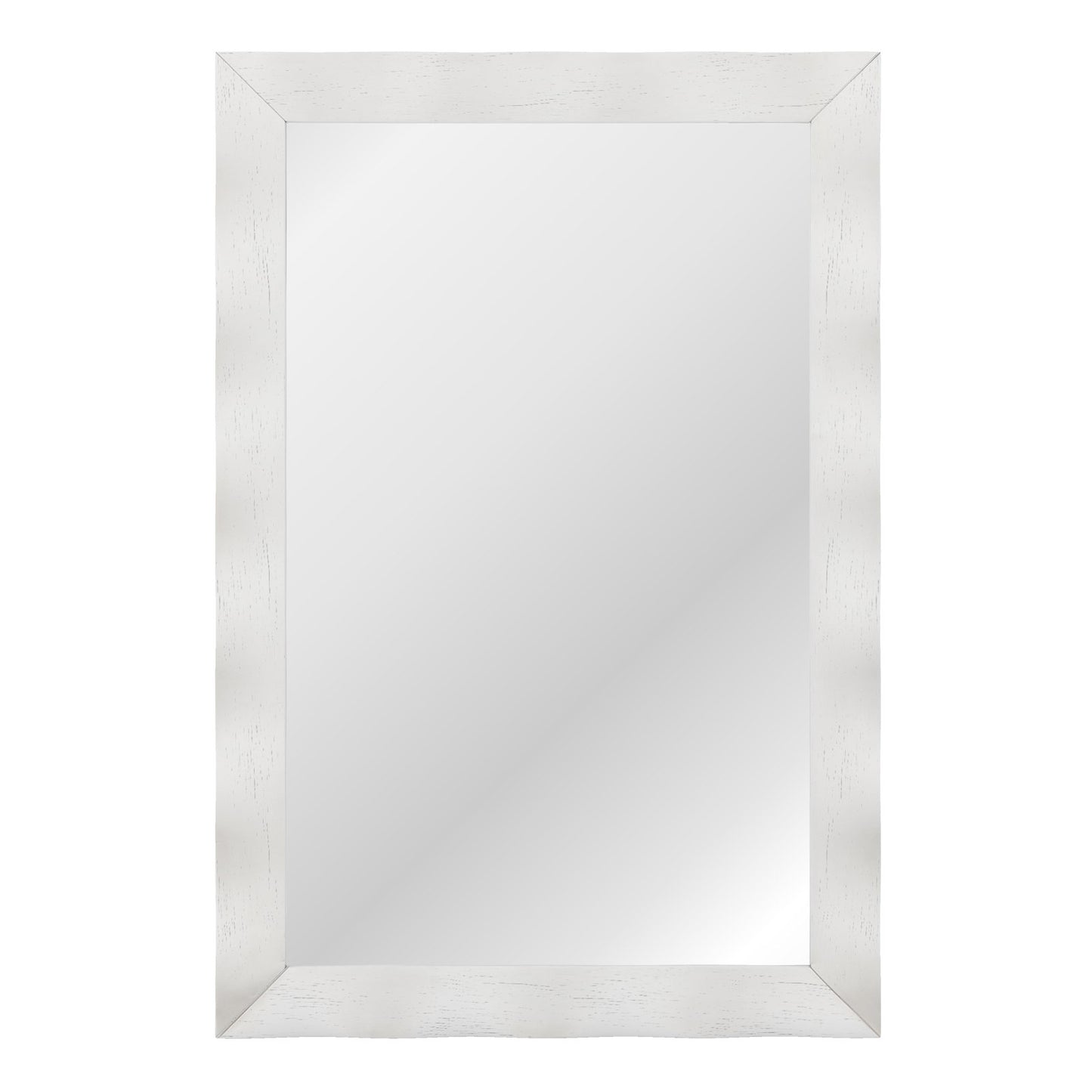Farmhouse Wall Mirror Rubber Wood Rustic Style Wall Mirror-White