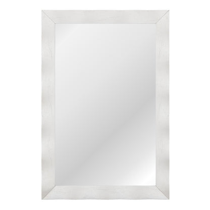 Farmhouse Wall Mirror Rubber Wood Rustic Style Wall Mirror-White