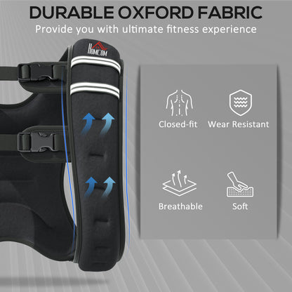 HOMCOM 8KG Weighted Vest, Running Weight Vest with Adjustable Strap, Convenient Pocket and Reflective Strips for Men and Women