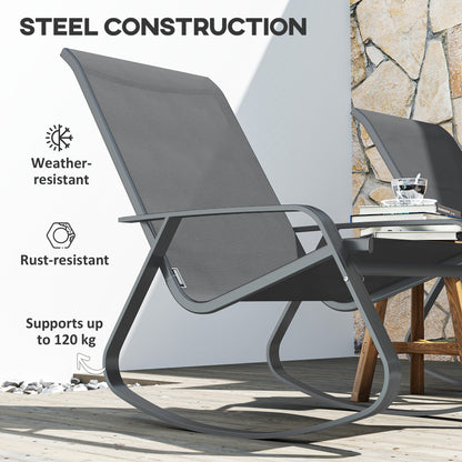 Outsunny Rocking Garden Chair - Szary