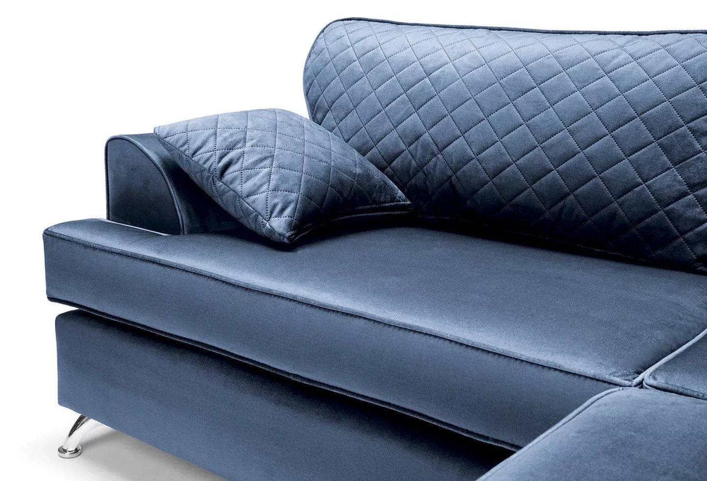 Fergasson Velvet Corner Sofa - Oxford Blue