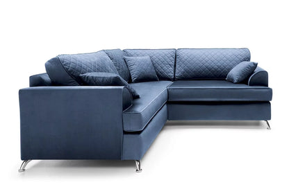 Fergasson Velvet Corner Sofa - Oxford Blue