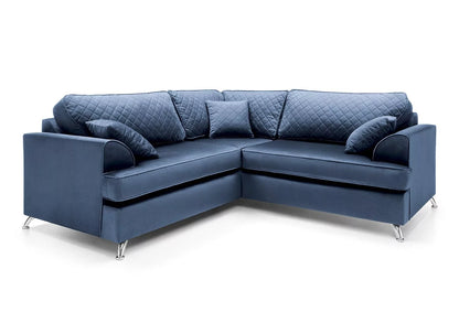 Fergasson Velvet Corner Sofa - Oxford Blue