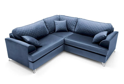 Fergasson Velvet Corner Sofa - Oxford Blue