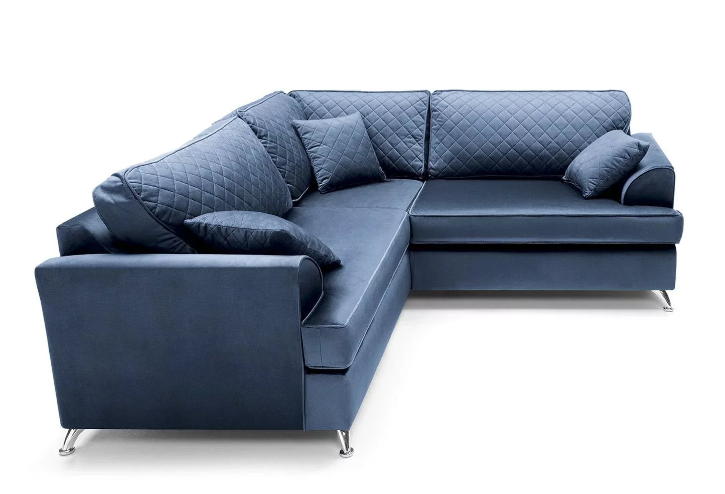 Fergasson Velvet Corner Sofa - Oxford Blue