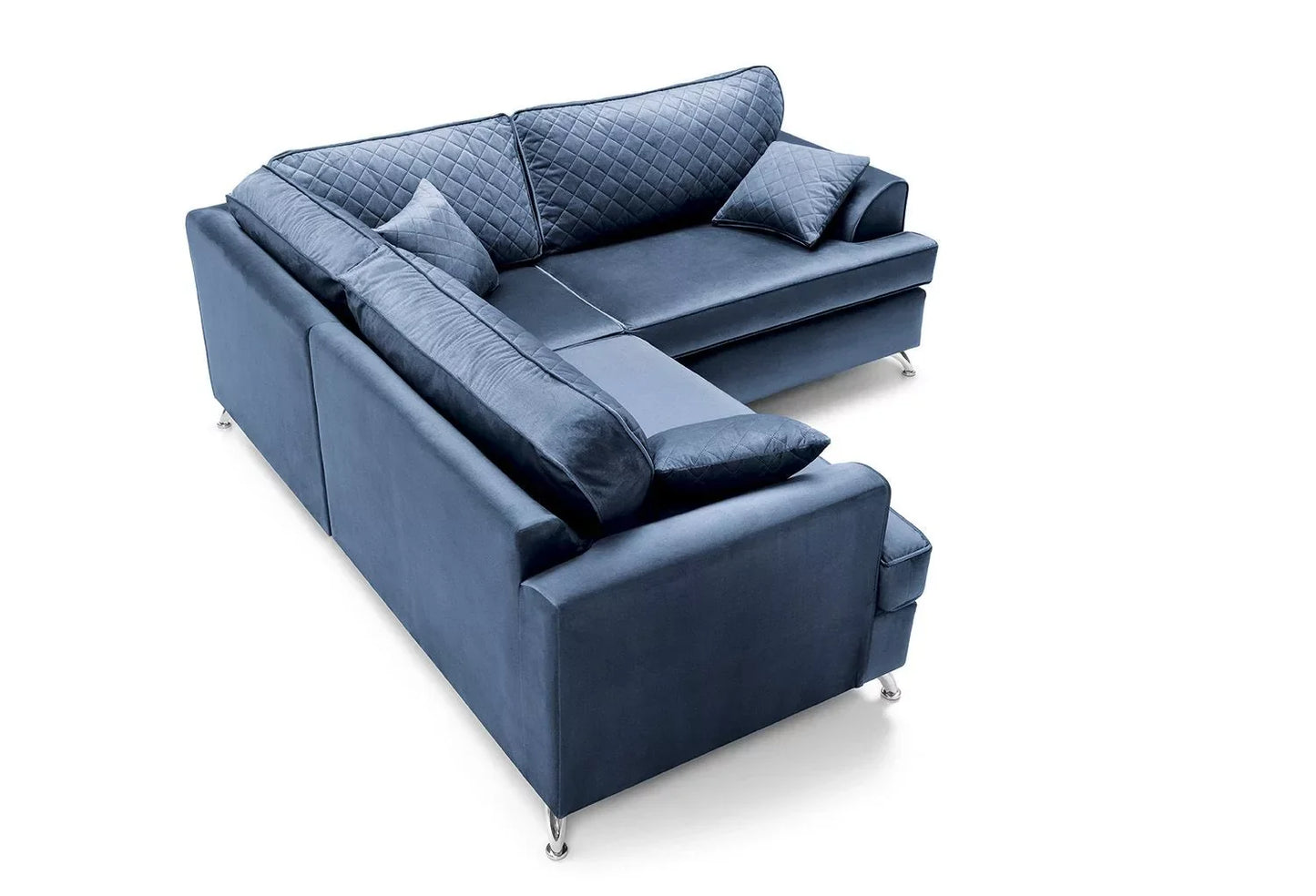 Fergasson Velvet Corner Sofa - Oxford Blue