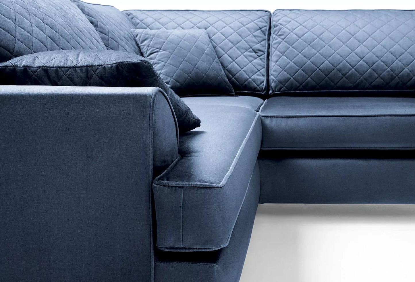 Fergasson Velvet Corner Sofa - Oxford Blue