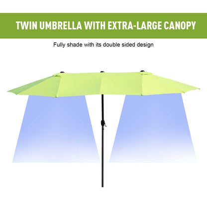 Parasol dwustronny Outsunny, 2,7x4,6 szer. x 2,4 wys. m-zieleń trawiasta