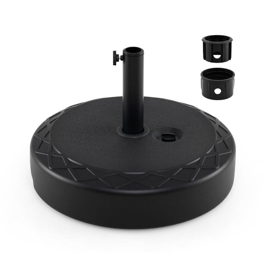 Fillable Umbrella Base 52 kg Heavy Duty Water/Sand Filled Round Market Umbrella Stand-Black