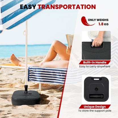 Fillable Patio Umbrella Base Stand Up to 30 kg for Yard-Black