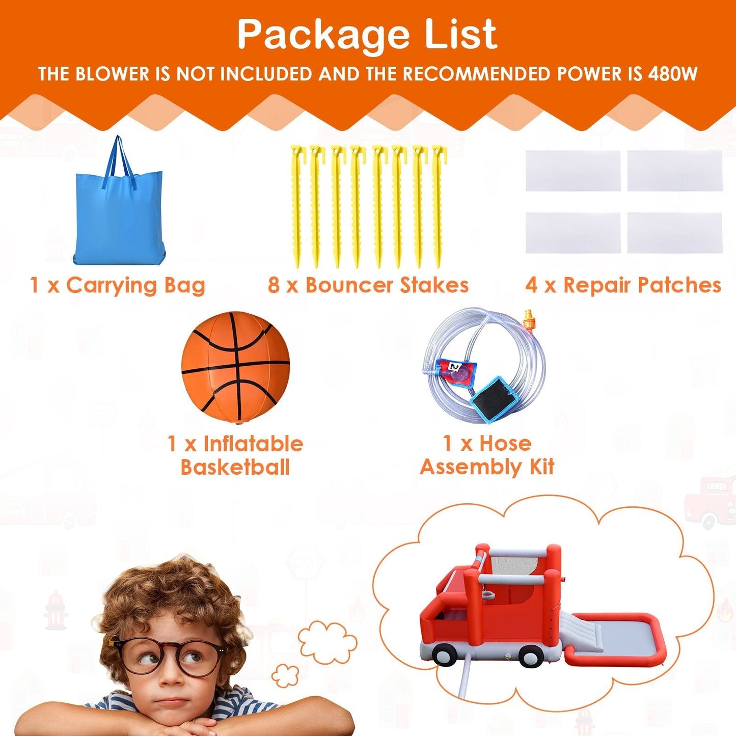 Firefighting-Themed Inflatable Water Park with Slide