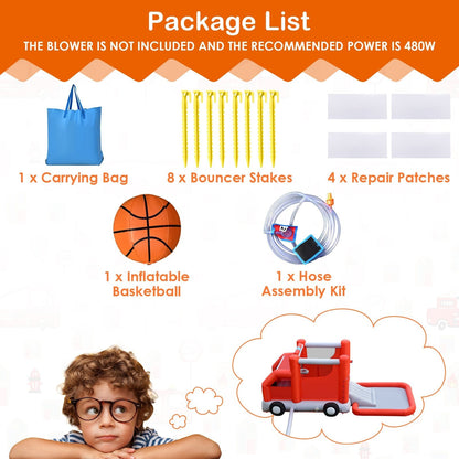 Firefighting-Themed Inflatable Water Park with Slide