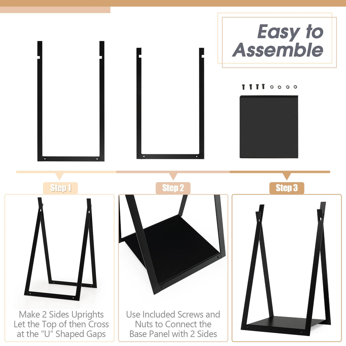 Fireplace Screen and Firewood Log Rack Set for Home
