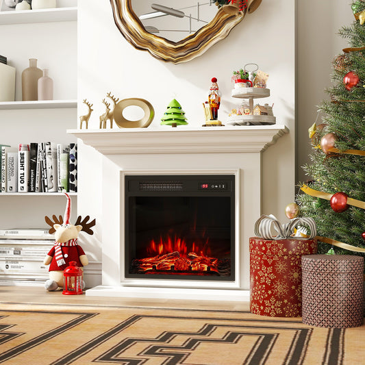 18 Inch Electric Fireplace Insert 750W/1500W Fireplace Heater with Remote Control