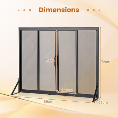 Firewood Log Rack with Solid Bottom Panel and Fireplace Screen