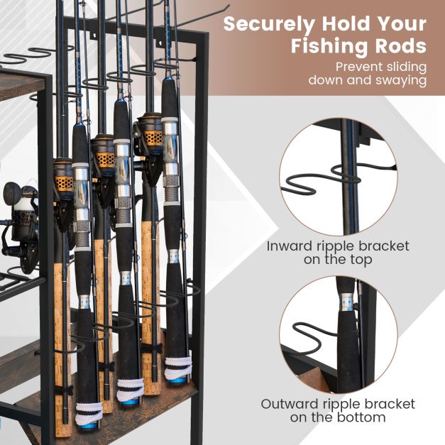 Fishing Rod Holder with Lockable Universal Wheels