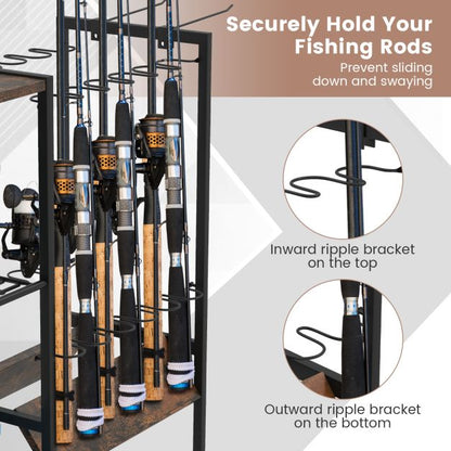 Fishing Rod Holder with Lockable Universal Wheels