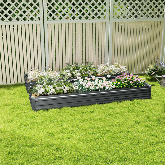 Donica Outsunny 60 x 240 cm, ocynkowana, stalowa, z otwartym dnem, 2 sztuki