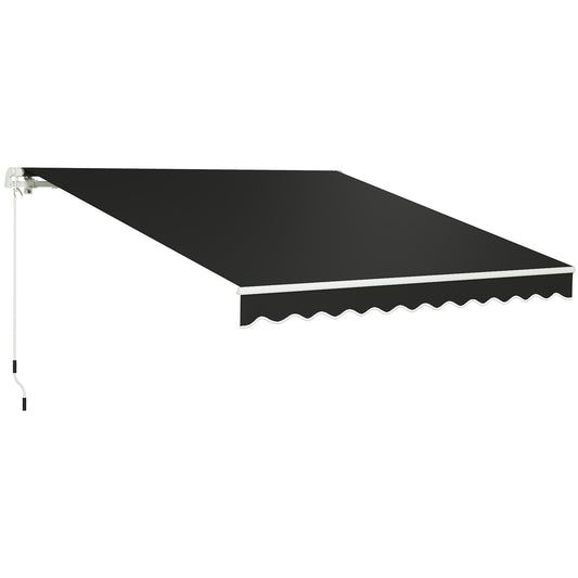 Outsunny Garden Patio Manual Awning in Black