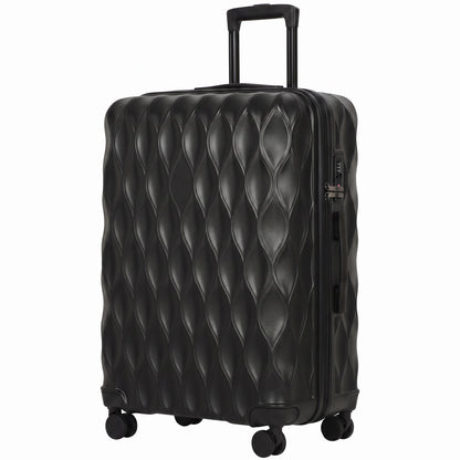HOMCOM 30Inch 77cm Suitcase, ABS Hard Shell Checked Luggage with TSA Lock, Spinner Wheels, Telescopic Handle, Black