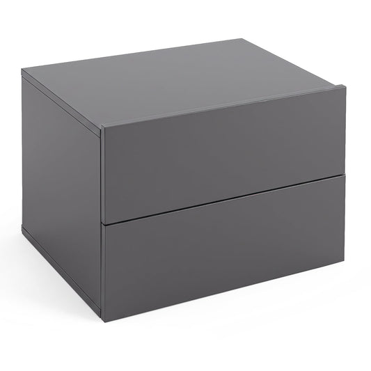 Floating Nightstand with Storage Drawers Wall Mounted for Living Room Bedroom-Gtey