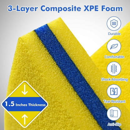 9' x 6' 3 Layer Floating Water Pad Foam Mat -Yellow