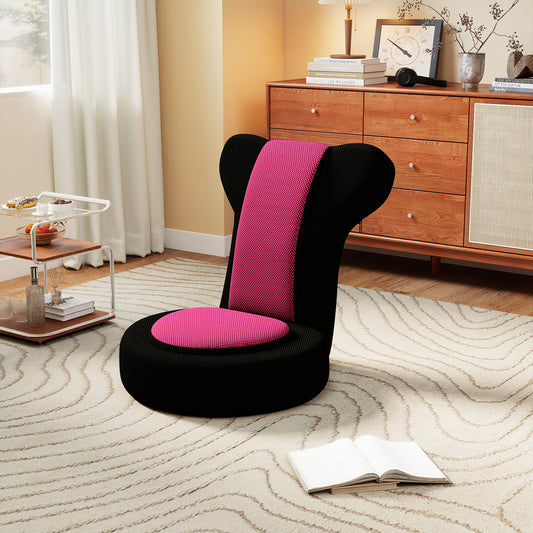Floor Chair Sponge Padded with Adjustable Headrest and Backrest-Pink