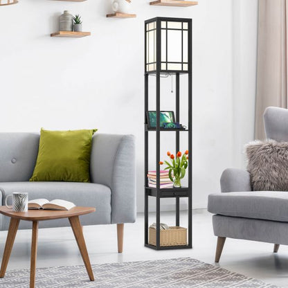 3-Layers Tall Free-standing Light with 2 USB Charging Ports