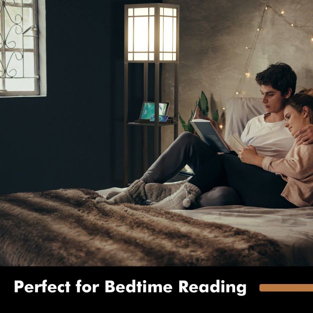 3-Layers Tall Free-standing Light with 2 USB Charging Ports