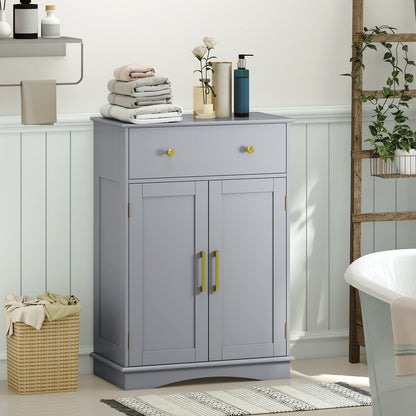 Floor Storage Cabinet with Doors and Adjustable Shelf-Grey