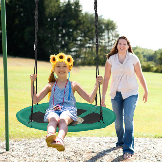 100cm Round Saucer Tree Swing with Adjustable Ropes-Green